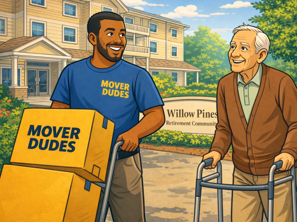 Mover Dude helping move a person in.